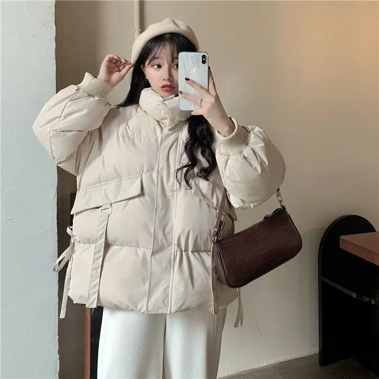 سترات نسائية من فراء الأرنب الحقيقي للخريف سروال قصير مبطن بأزرار مضلعة وحاشية منفوشة لطلاب الجامعات مريحة وسهلة ومتينة