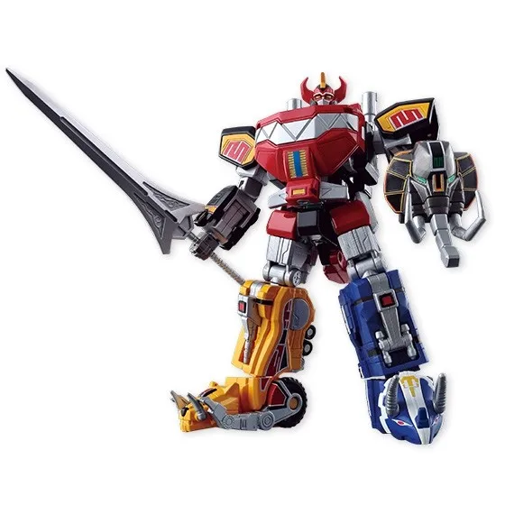 BANDAI Original Super Minpla SMP Mighty Morphin Megazord Rangers Anime Momel Action Figures Assemble Model Kit