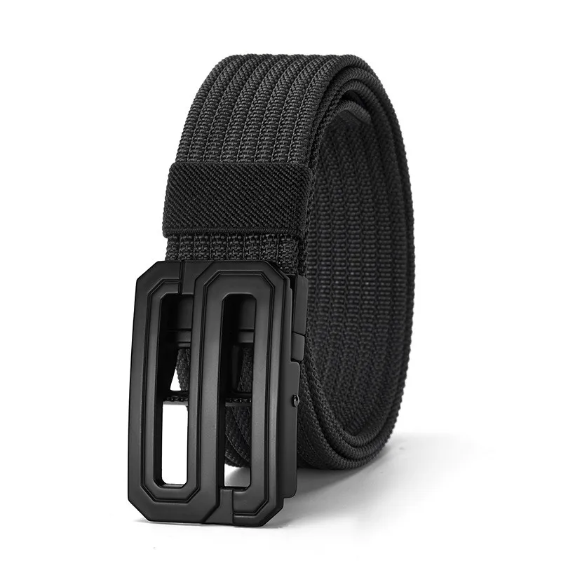 Alloy Rotating Letter Belt Men's  Nylon Sports Outdoor Pants  Canvas Belt