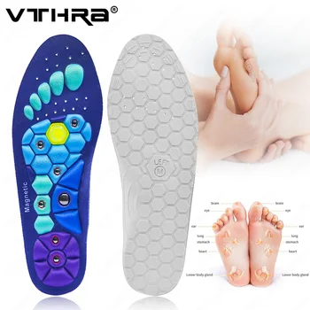 กีฬา Insoles นวด Medical Magnetic Therapy เท้าลดน้ําหนักกระชับสัดส่วน Acupressure Insoles Anti-fatigue Health Care รองเท้า Pads