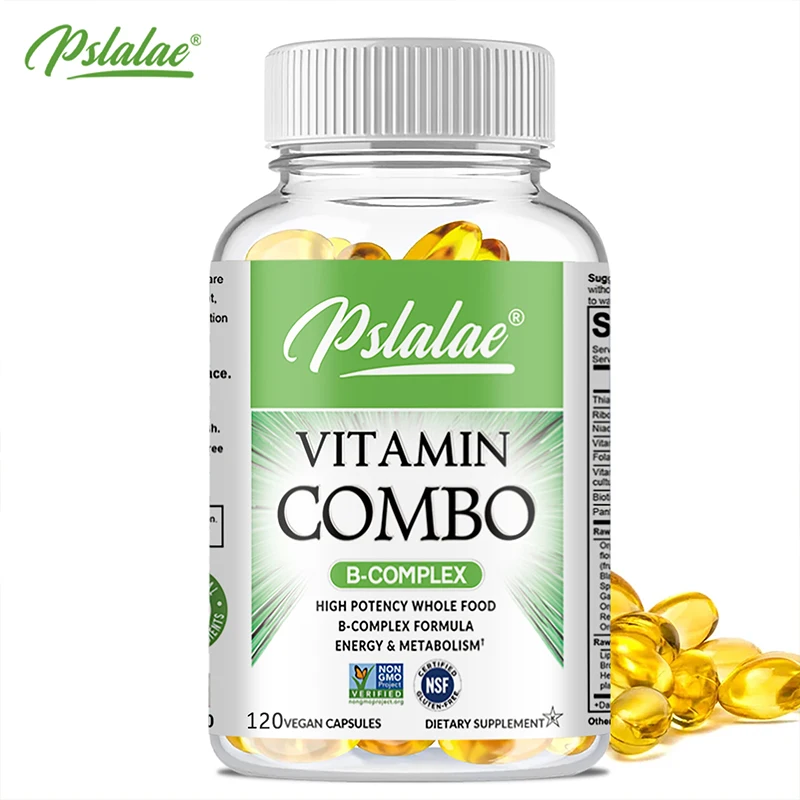 

Vitamin B Capsule Supplements - Supports Nervous and Immune System Health, Promotes Energy Production, Non-GMO, Gluten-free