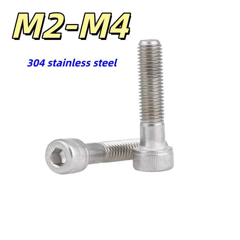M2-m4 Half Thread A2-70 304 Stainless Steel Hex Socket Cheese Screws Bolts