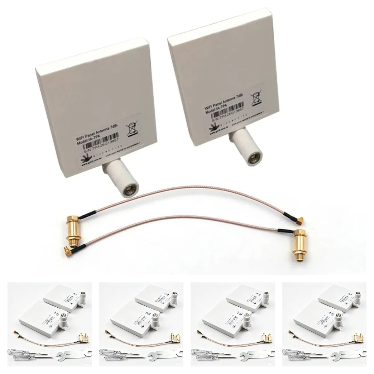 Kit antenna WiFi Range Extender 8dBi Pannel Bianco 7 chilometri per DJI Phantom 4 e 3 Advanced/PRO Inspire 1