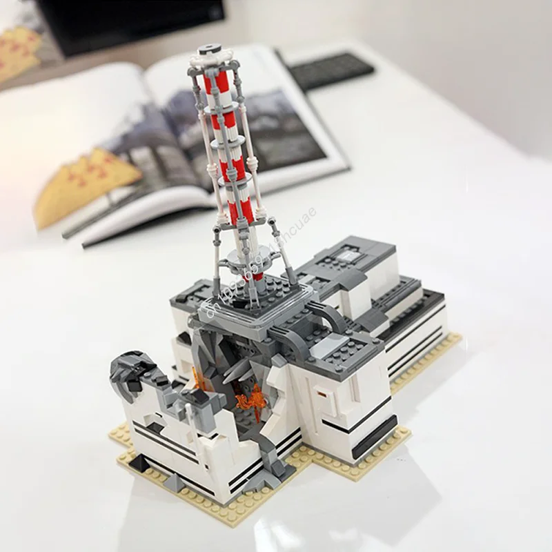 

853PCS Large Historical Diorama Moc Building blocks Bricks Kit - Nuclear Plant Event Model - Educational Display for Study.
