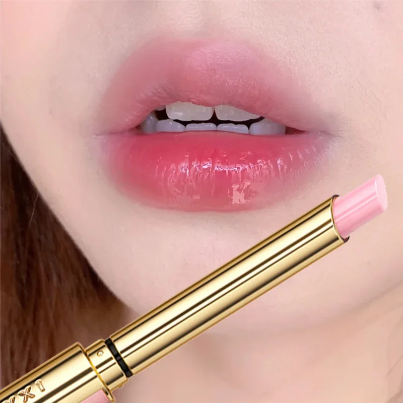 Bálsamo labial Honey Peach que cambia de Color, lápiz labial hidratante duradero, Rosa Nude, antisecado, hidratación de labios, maquillaje cosmético