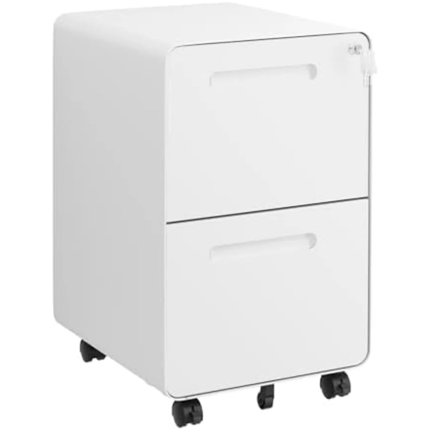 2 Drawer File Cabinet with Lock and 4 Keys, Mobile Metal Filing Cabinet, File Cabinets for Home Office, Under Desk