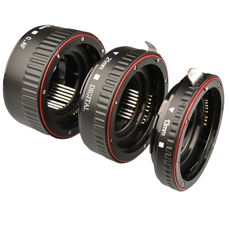 Macro Extension Tube Set 3 Piece Auto Focus Rings And Lens Of SLR Black Compatible For Canons All EF And EF-S Lenses