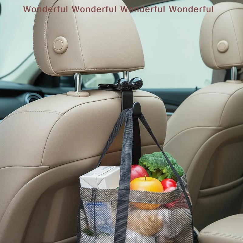 

2pcs Car Seat Bow Hook Pink Cute Non Marking Headrest Hanger Purse Bag Holder for Child Car Organizer Solution