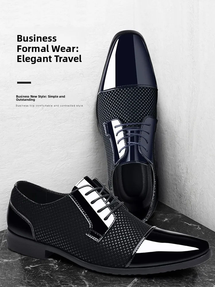 أحذية رجالية رسمية من الجلد الطبيعي الناعم، أحذية أكسفورد كاجوال بمقدمة مستديرة ورباط، مريحة وقابلة للتنفس للربيع والخريف