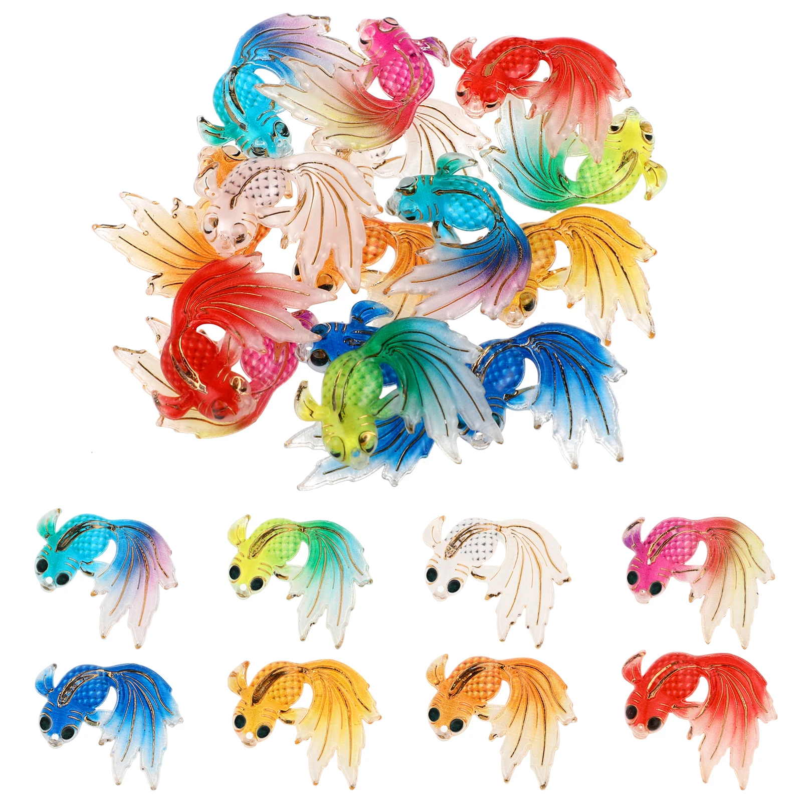 

15pcs Goldfish Decorations Mini Resin Fish Figures Cute Cartoon Lifelike Aquarium Home Garden Desktop Landscaping Toy Ornament