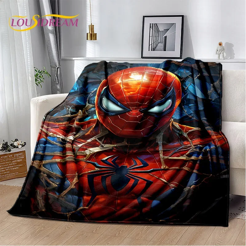 Superhero Marvel Avengers Spider Man Cartoon Soft Flannel Blanket for Beds Bedroom Sofa Picnic,Throw Blanket for Cover Kids Gift