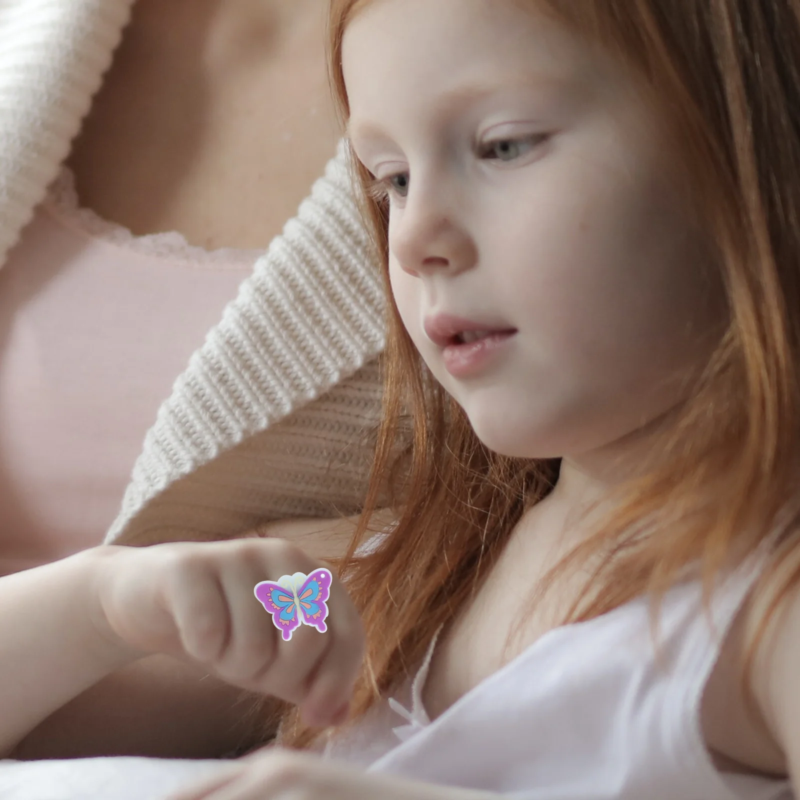 Anillo de mariposa de dibujos animados para niños, 12 piezas, regalos adorables de Pvc, juguetes para niños y niñas