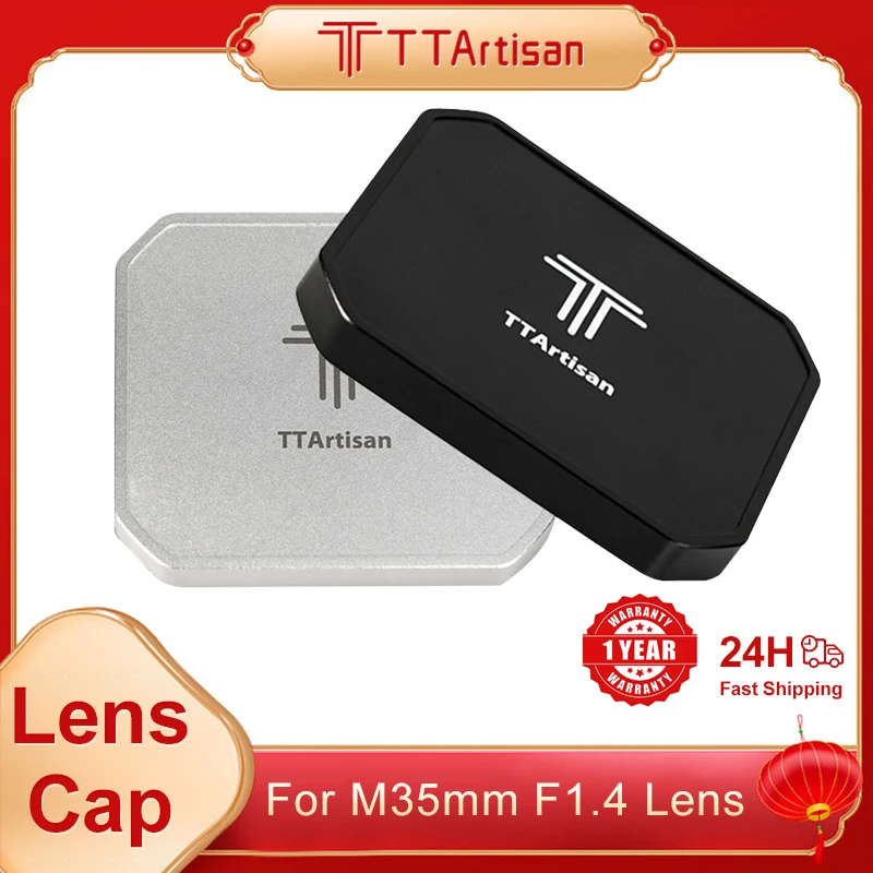 TTArtisan غطاء عدسة معدنية مصممة ل M35mm F1.4 عدسة غطاء العدسة الأصلي الجبهة غطاء أسود فضي