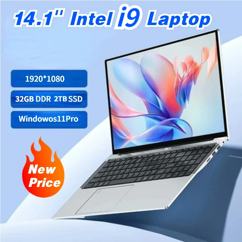 

New Ultra-thin i9 Laptop14.1 Inch Intel Core i9-7500U Notebook Windows11 16GB RAM 1TB 2TB SSD 1920x1080 With Original Keyboard