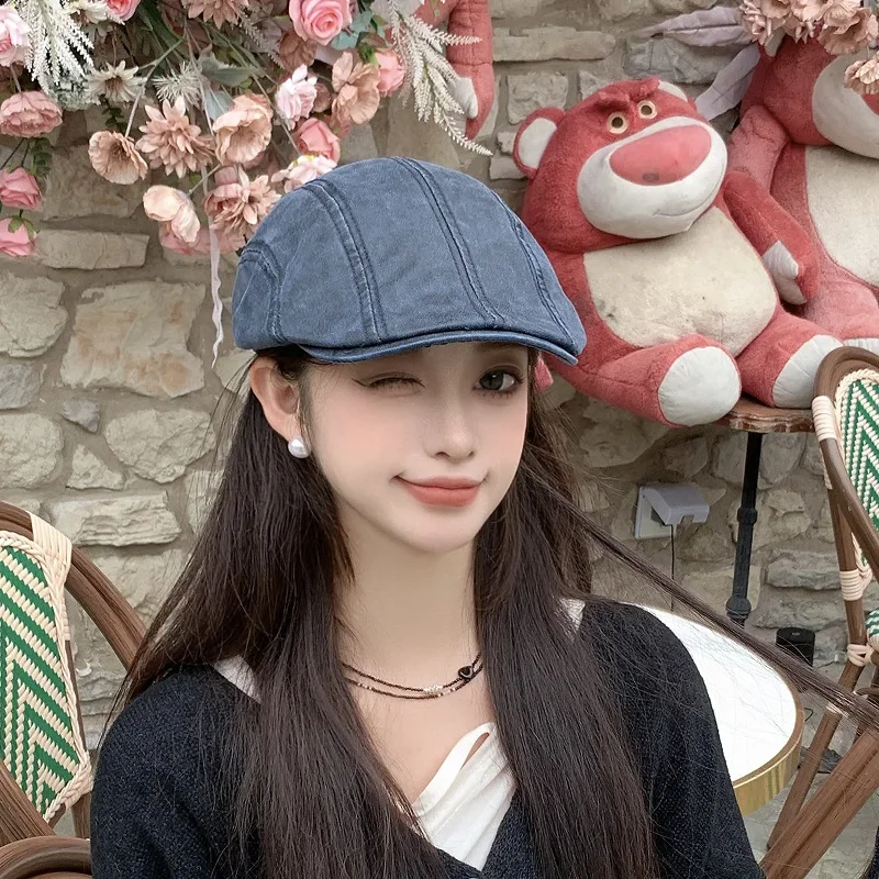 

New Arrival Oilcloth Beret Women's Fashionable Vintage Forward Cap Streetwear