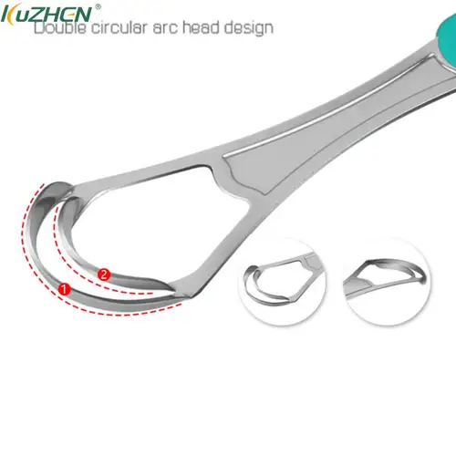 Imagen 1 del producto Raspador de lengua portátil de una o dos capas, caja de cepillo bucal de acero inoxidable reutilizable, Mango antideslizante, rascador de lengua, 1 piezas