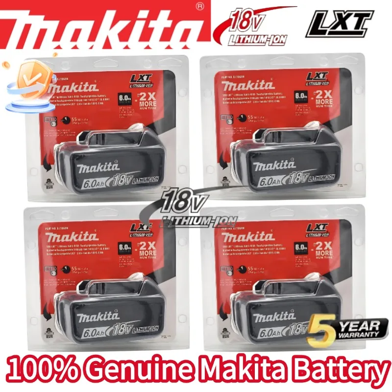 

Genuine Makita 18V 6.0Ah Rechargeable Lithium-ion Battery with LED Indicator Light High Capacity for Makita Cordless Power Tools