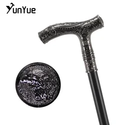 Silvery Male Eagle Head Flower Relief Walking Cane Gentleman Fashion Elegant Walking Stick Cosplay Film Props Party Walking Cane