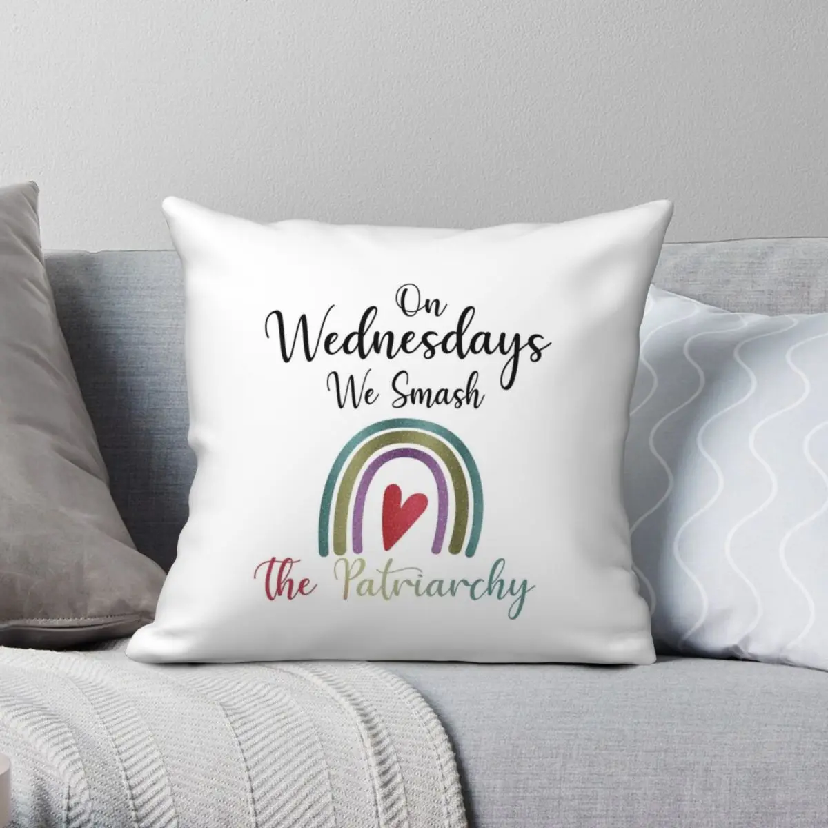 On Wednesdays We Smash Pillowcase Polyester Linen Velvet Pattern Zip Decorative Pillow Case Home Cushion Cover