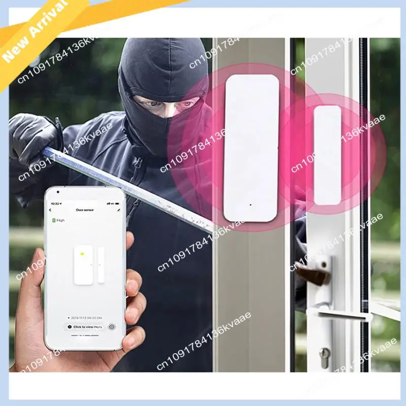 M01K 1 Piece Tuya Wifi Door Magnetic Smart Window Sensor Door Door Detector Smart Home Alarm System White For Alexa Google Assis