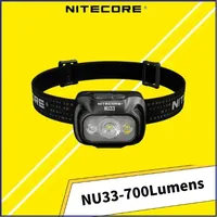 NITECORE NU33 700Lumens Triple Output USB-C Rechargeable Headlamp Built-in 2000mAh Battery White light,+Red Light Headlight
