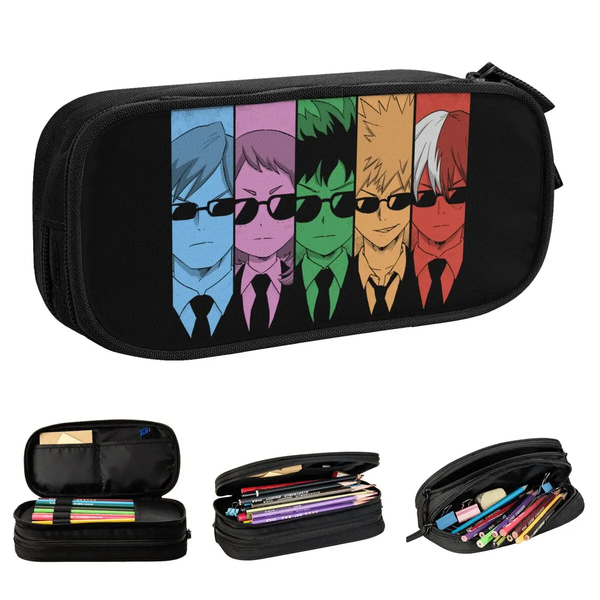 My Hero Academia Reservoir Heroes Pencil Cases Pen Bag Student Big Capacity School Supplies Cosmetic Pencilcases