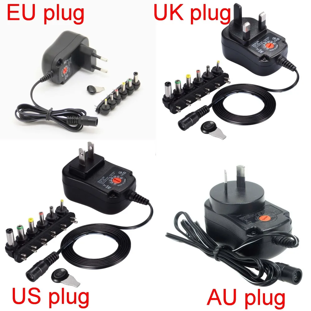 12W Universal AC Wall in Power Adapter 3v 4.5v 5v 6v 7.5v 9v 12v 300mA charger with 6 pieces connection tip power supply