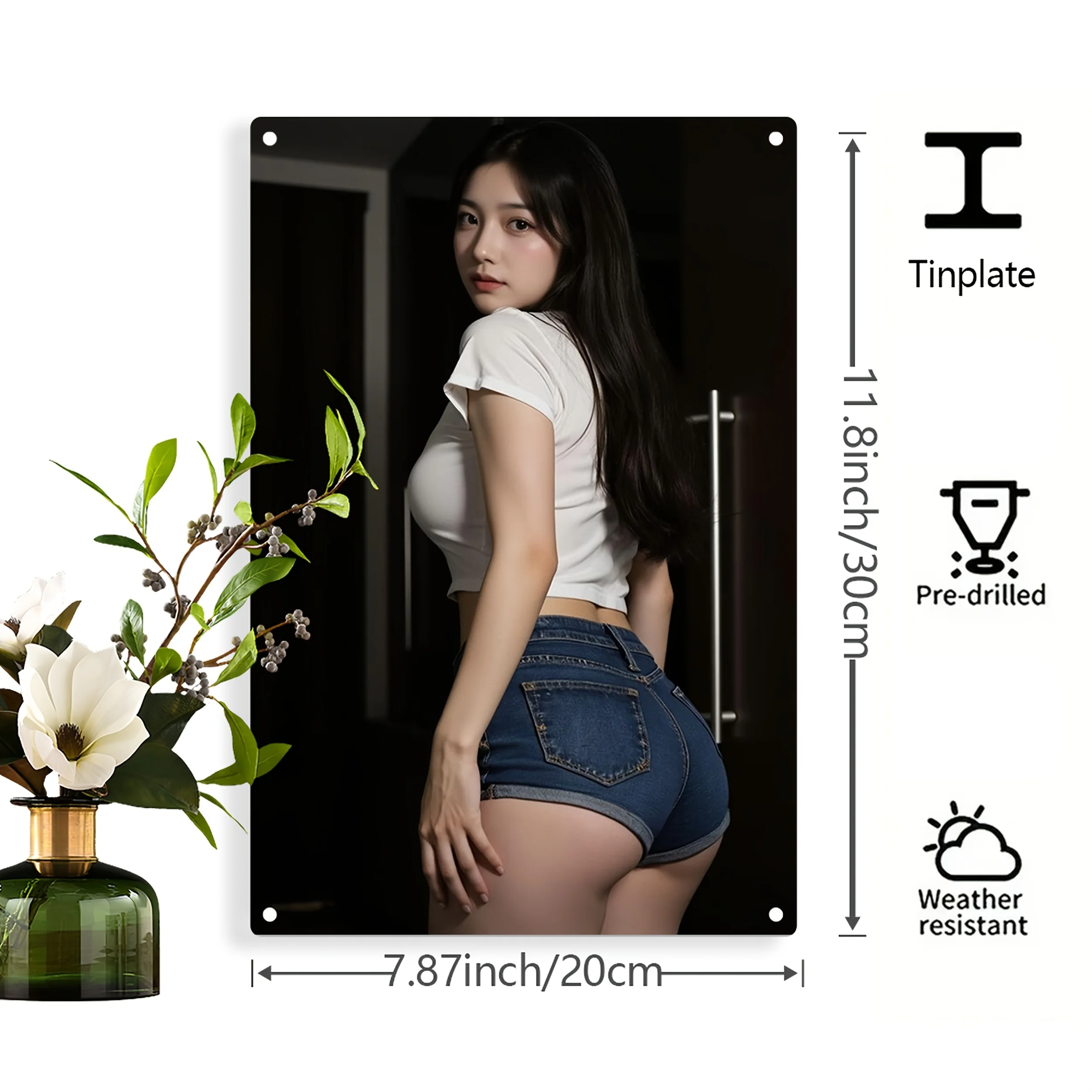 

Retro tin sign，Confident Woman Metal Wall Art Vintage Iron Sign Home Outdoor Decor