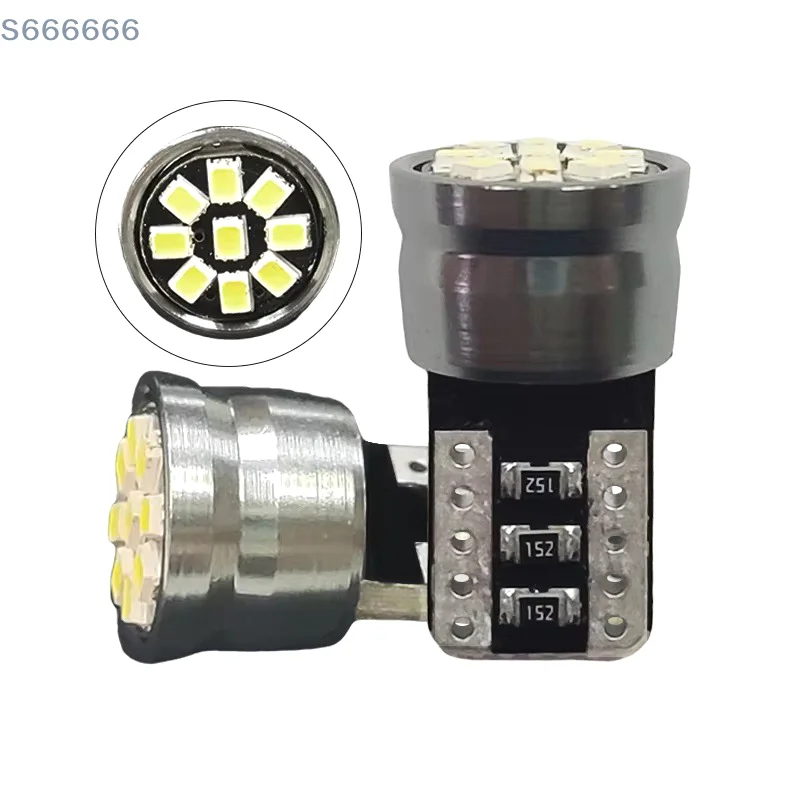 

4pcs Trunk License Plate Light White Yellow T10 W5W LED Bulbs 12V 2016-9SMD Car Interior Roof Door Glove Box