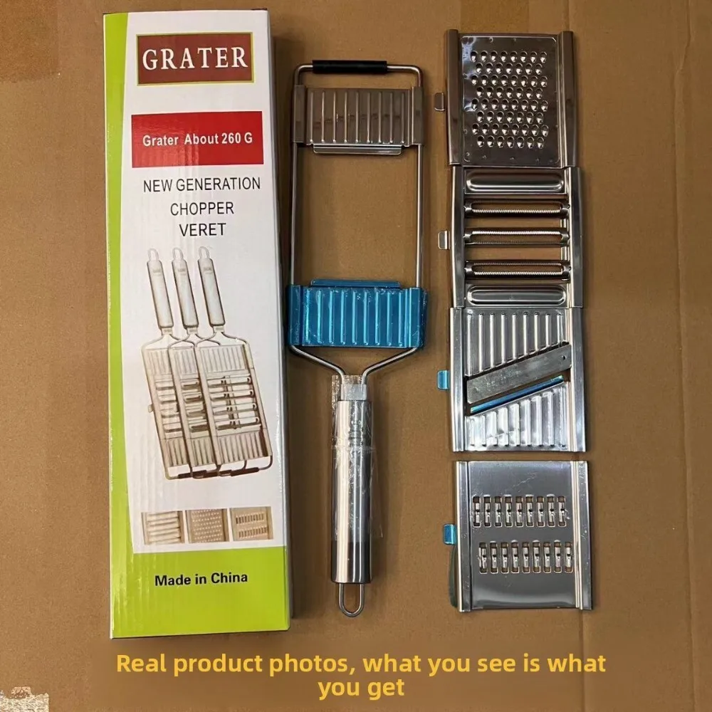 

Multifunctional Manual Potato Shredder Stainless Steel Kitchen Grater Standing Vegetable Cutter for Home Cooking and Food Prep