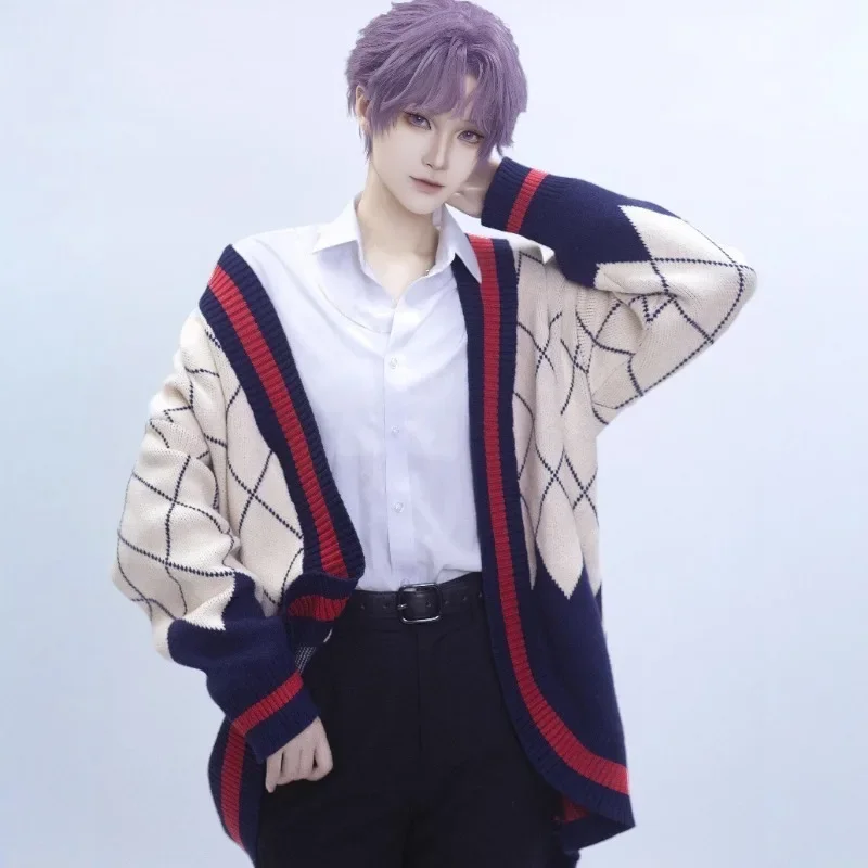 

Game Love and Deepspace Cosplay Cosplay Rafayel Cos Asymmetric Sweater Cardigan Shirt for Men Halloween Carnival Party Anime Con