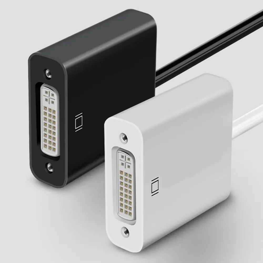 محول Mini DP DisplayPort Thunderbolt إلى DVI محول Connecto لجهاز عرض شاشة الكمبيوتر المحمول MacBook Microsoft السطحي