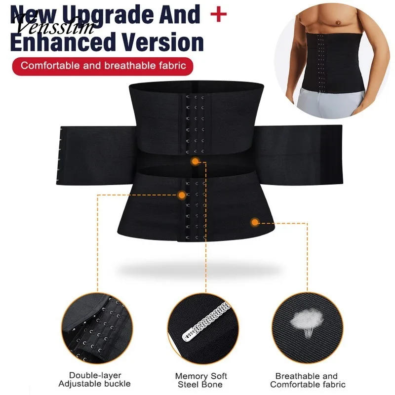 Vensslim мужской пояс-триммер для сауны, пояс для похудения, пояс для похудения, термотренажер для талии, формирователь тела, корсет