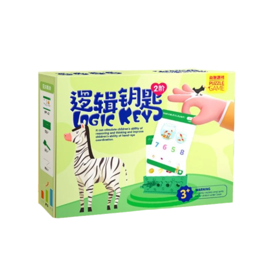 Montessori Engelse Logica Sleutel Puzzelspel Matching Game 3D Logic Key Denken Training Multifunctioneel Intellectueel
