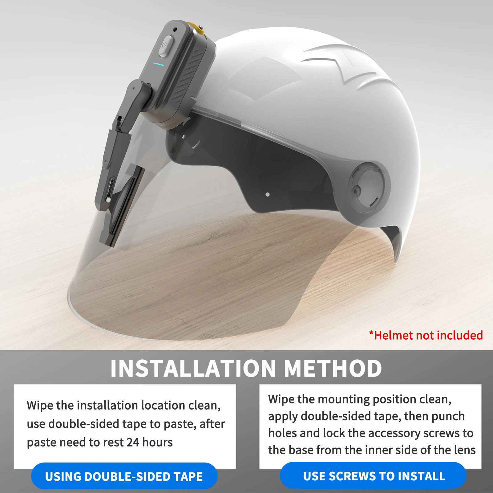 

Стеклоочиститель для мотоциклетного шлема ABS, высокая прочность, 2-скоростной регулируемый стеклоочиститель для шлема, стеклоочиститель для мотоциклетного шлема