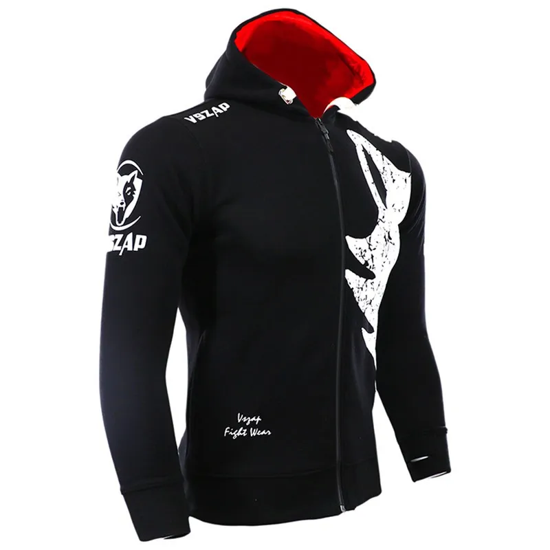 

Мужская толстовка на молнии VSZAP Fight, пальто White Wolf Muay Thai для мужчин и женщин S, M, L, XL, 2XL