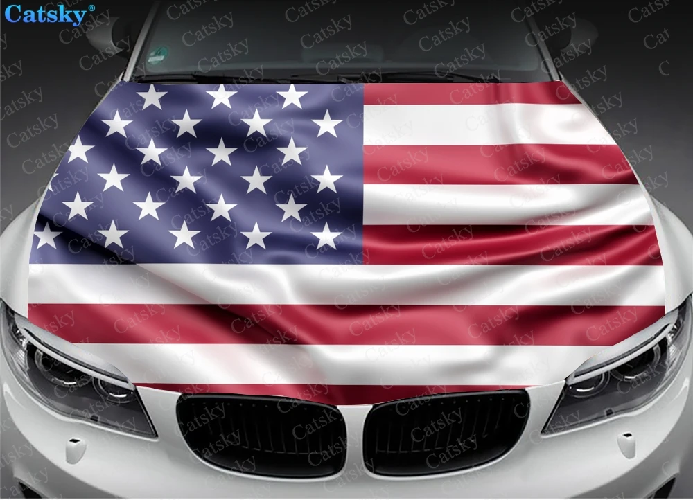 American flag Car Hood Decals Self Adhesive Paint Stickers Car SUV Wraps Truck Graphics Car Hood Vinyl Decals