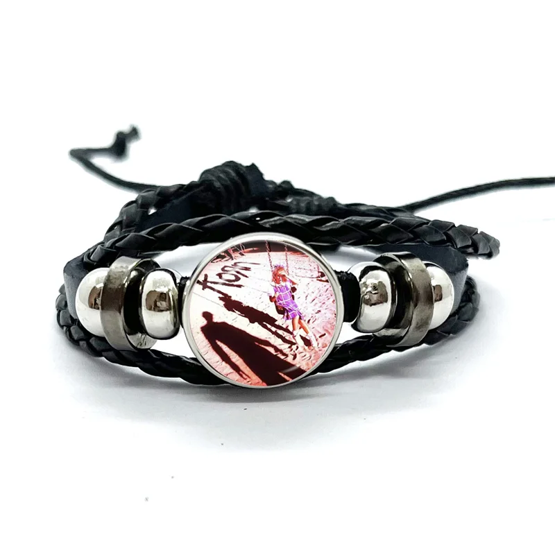 Hip Hop Korn Music Rock Band Punk Band bracciali Art bracciali intrecciati multistrato braccialetti gioielli fatti a mano regali