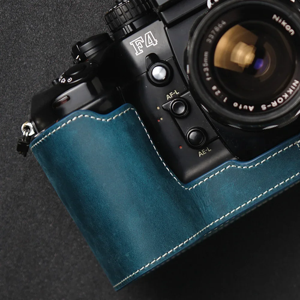 Echt Echt Leer Half Camera Case Tas Cover Voor Nikon F4 Case F3/F2/F/FM2/FM3A Case Camera Tas Fotografie Accessoires