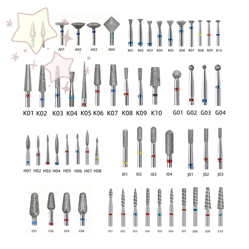 Diamond Nail Drill Bit Mill Cutter For Manicure Machine Tools Accessories Cuticle Cleaner For Removing Nail Gel