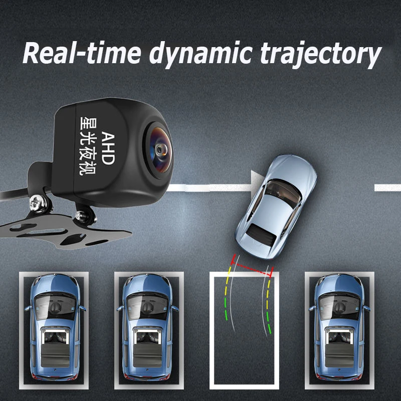 Dynamic trajectory Car rear-view camera Fisheye Night vision Reverse automatic parking monitor CCD waterproof HD video 170 angle