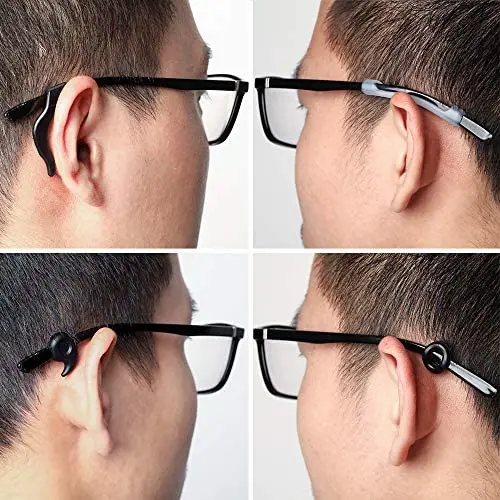 Poignée d'oreille en silicone anti-aldes pour lunettes, crochet d'oreille de jambe de lunettes, bouchon de fixation rapide, accessoires de fixation, pointe de temple, porte-lunettes, 20 pièces