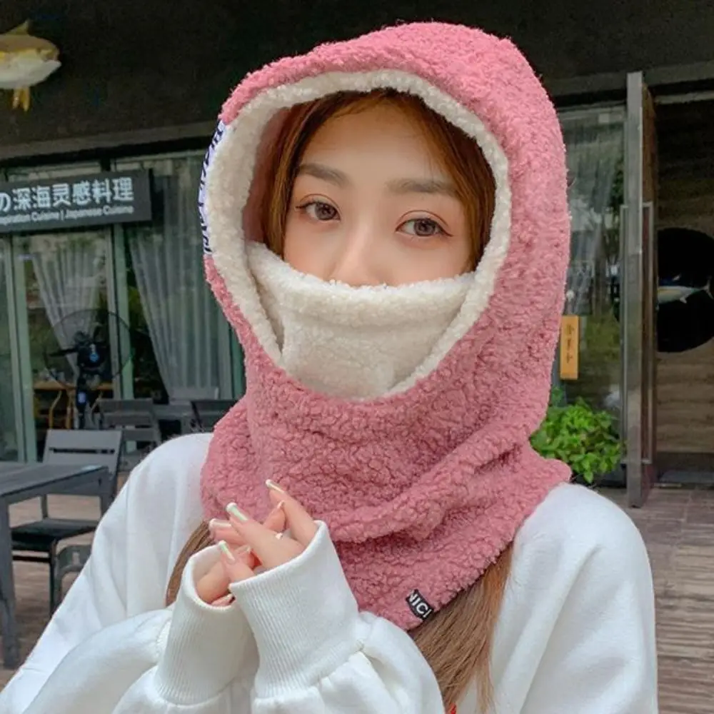 

Windproof Casual Hat Scarf Set Scarf Warm Japanese Korean Style Beanies Women Bomber Hat Hooded Collar Head Cover Plush Hat