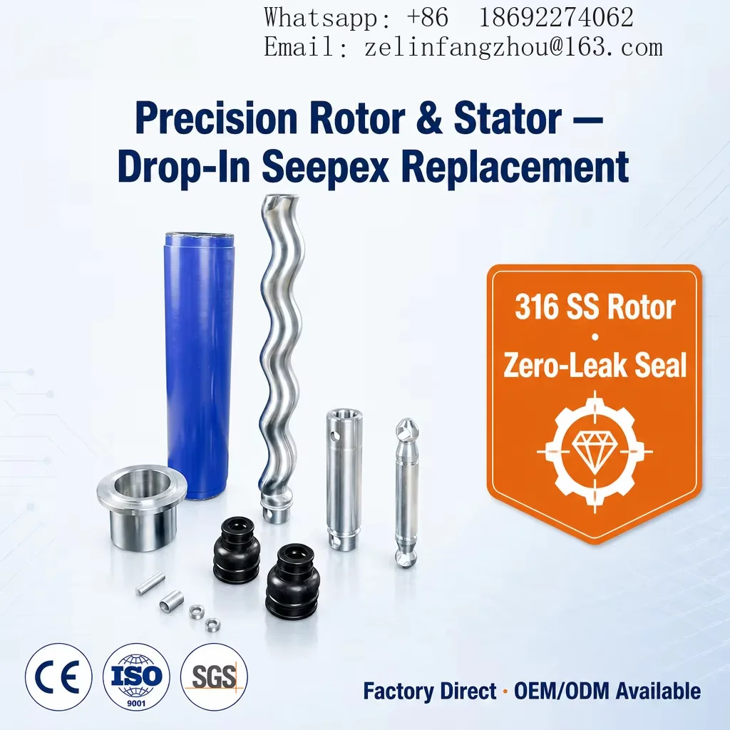 RT Type Progressive Cavity Pump Rotor Stator 316 Stainless Steel Spare Parts BN26-12 BN Series OEM ODM OBM Customized
