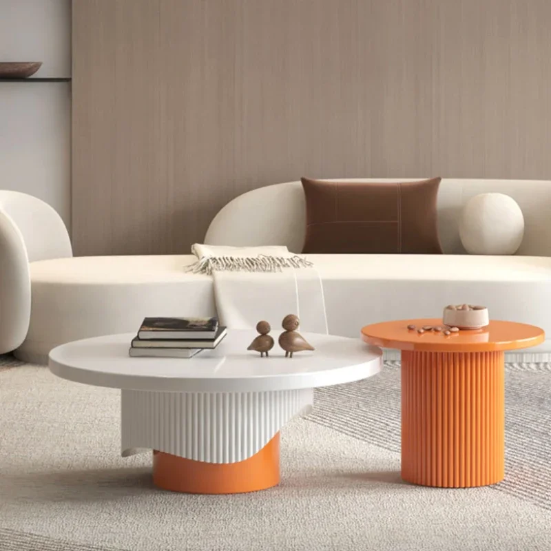 

Minimal Clear Nordic Coffee Table Modern Round Aesthetic Plastic Small White Coffee Table Living Room Mesa Furniture For Home