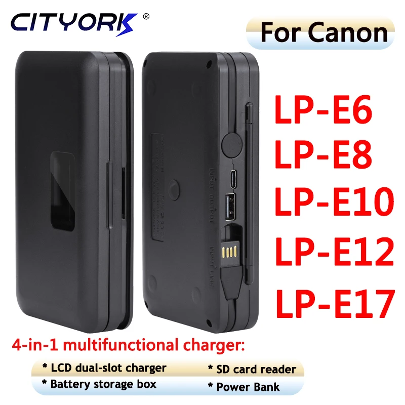 

CITYORK LP E6 LP E8 LP E10 LP E12 LP E17 New 3IN1 Storage box Camera Battery Charger for Canon LP-E6 LP-E8 LP-E10 LP-E12 LP-E17