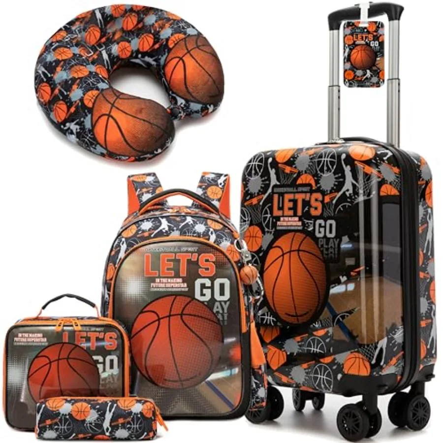 

Suitcase Set for Boys Hardside Luggage with Spinner Wheels 5 Pcs 16inch Toddler Suitcase for Boys Travel Carry on Luggage Airli