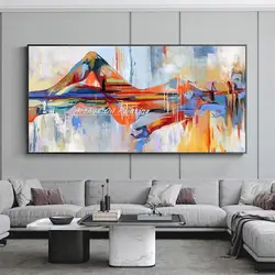 Arthyx Large Handpainted Sleeping Beauty Oil Paintings On Canvas,Modern Abstract Art Posters,Wall Picture,Living Room Home Decor