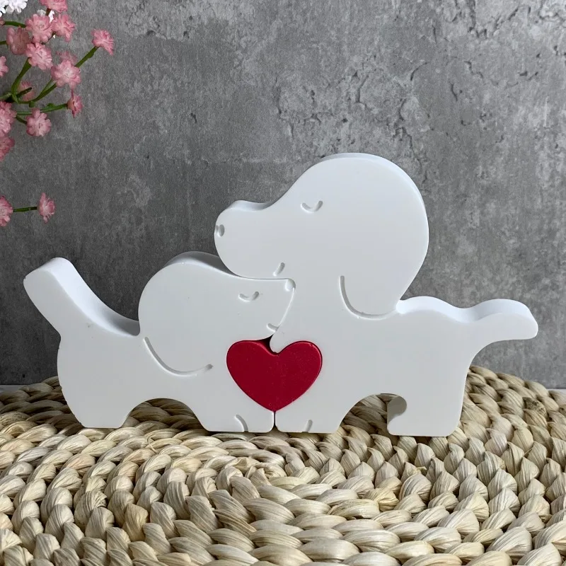 Cute Puppy Silicone Molds Plaster Concrete Casting Moulds House Decoration Love Dog Rabbit Resin Mold Plaster Ornament Moulds