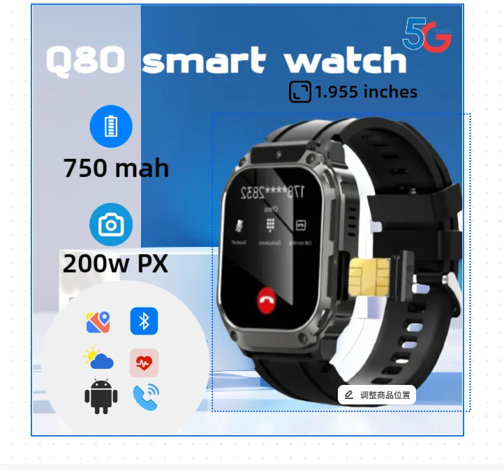 

Новые 1,955-дюймовый HD-экран GPS 5G Wi-Fi Мужские умные часы Монитор здоровья водонепроницаемые 750 мАч Смарт-часы для мужчин подарок Apple Android